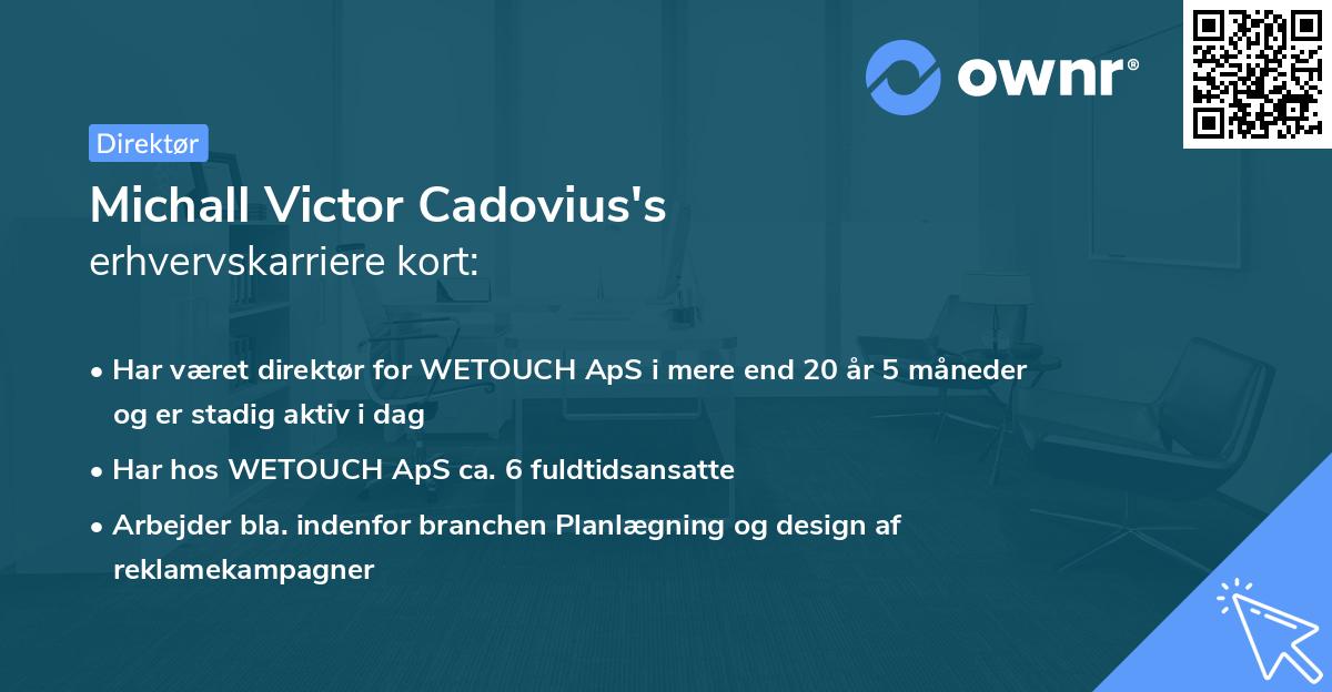 Michall Victor Cadovius's erhvervskarriere kort