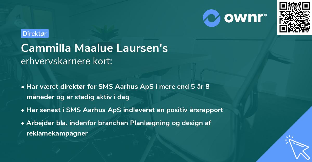 Cammilla Maalue Laursen's erhvervskarriere kort