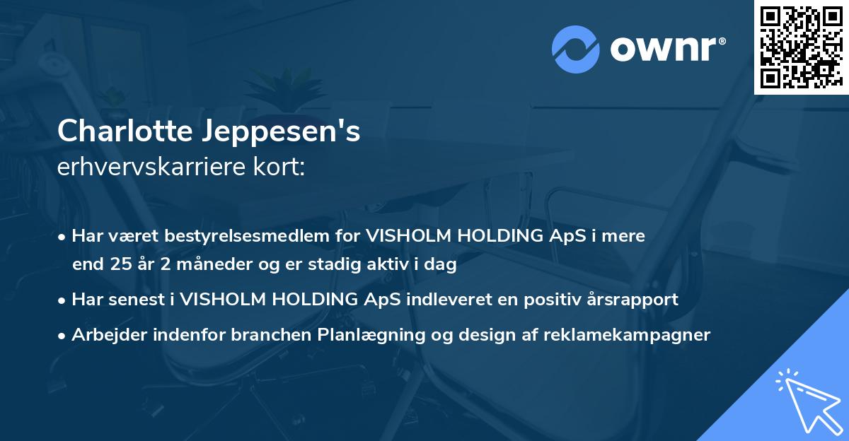 Charlotte Jeppesen's erhvervskarriere kort