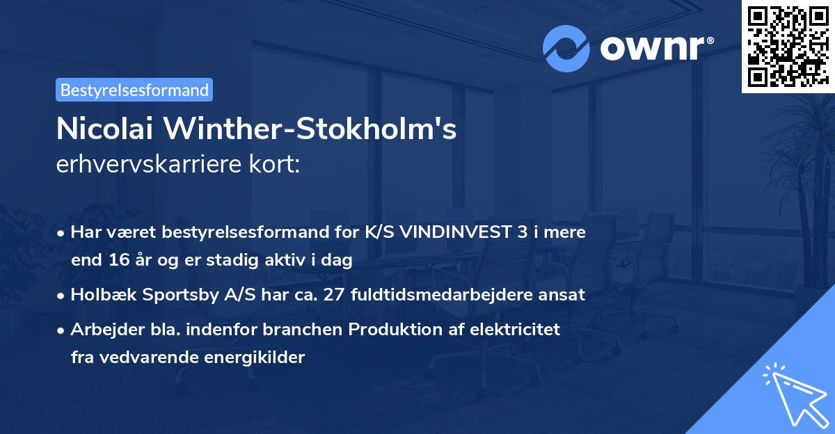 Nicolai Winther-Stokholm's erhvervskarriere kort