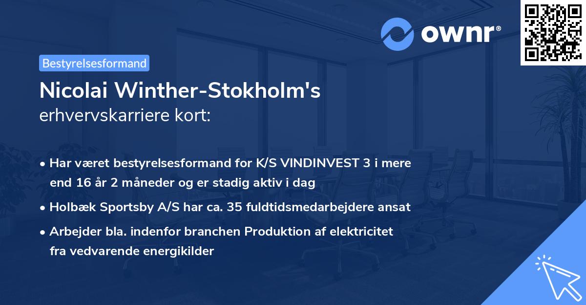 Nicolai Winther-Stokholm's erhvervskarriere kort