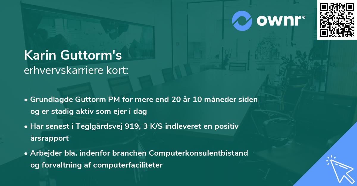 Karin Guttorm's erhvervskarriere kort