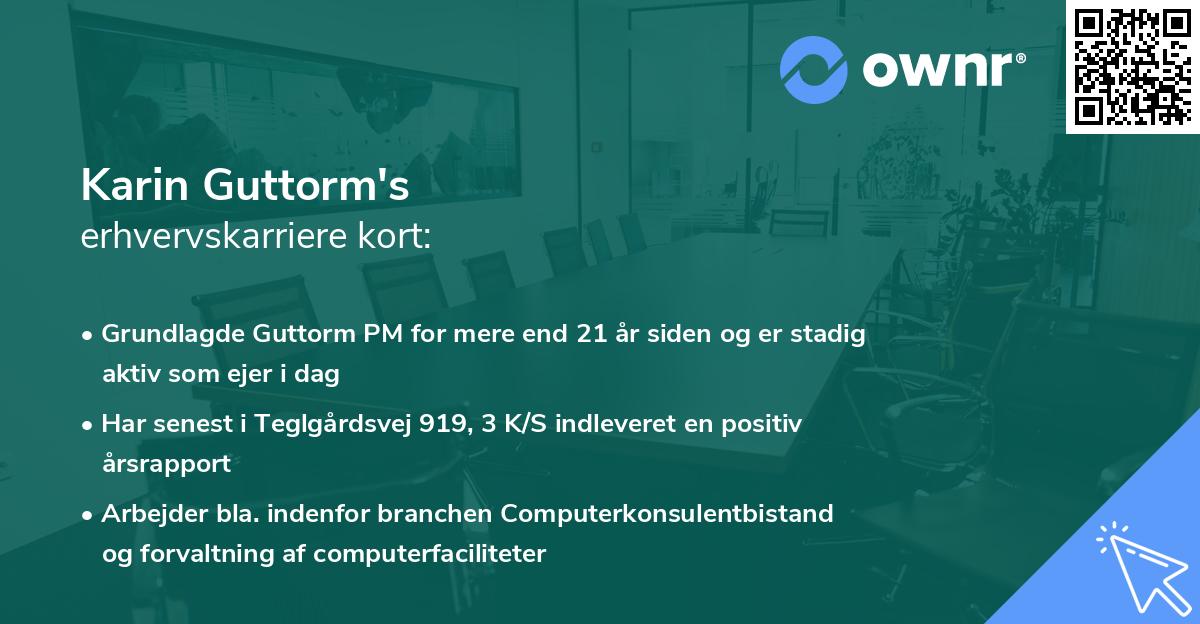Karin Guttorm's erhvervskarriere kort