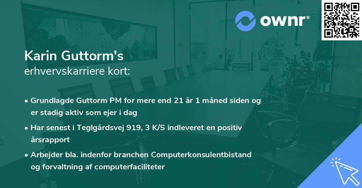 Karin Guttorm's erhvervskarriere kort