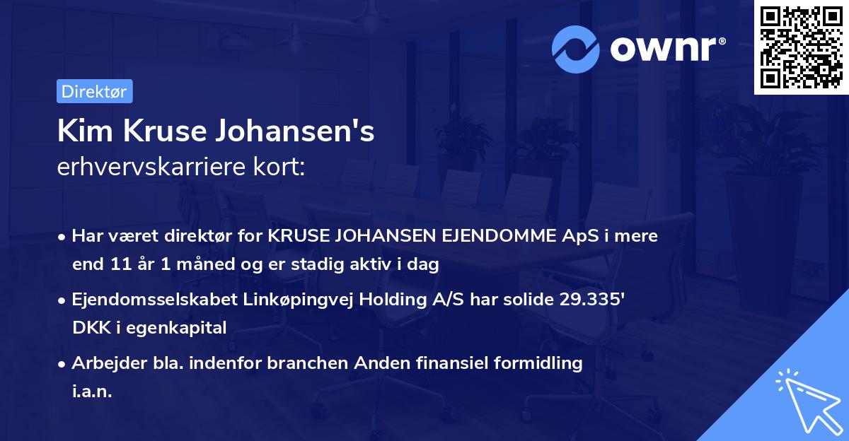 Kim Kruse Johansen's erhvervskarriere kort