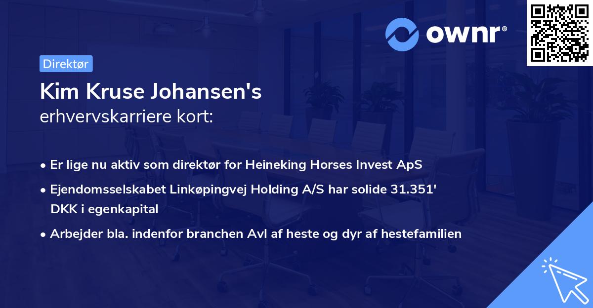 Kim Kruse Johansen's erhvervskarriere kort