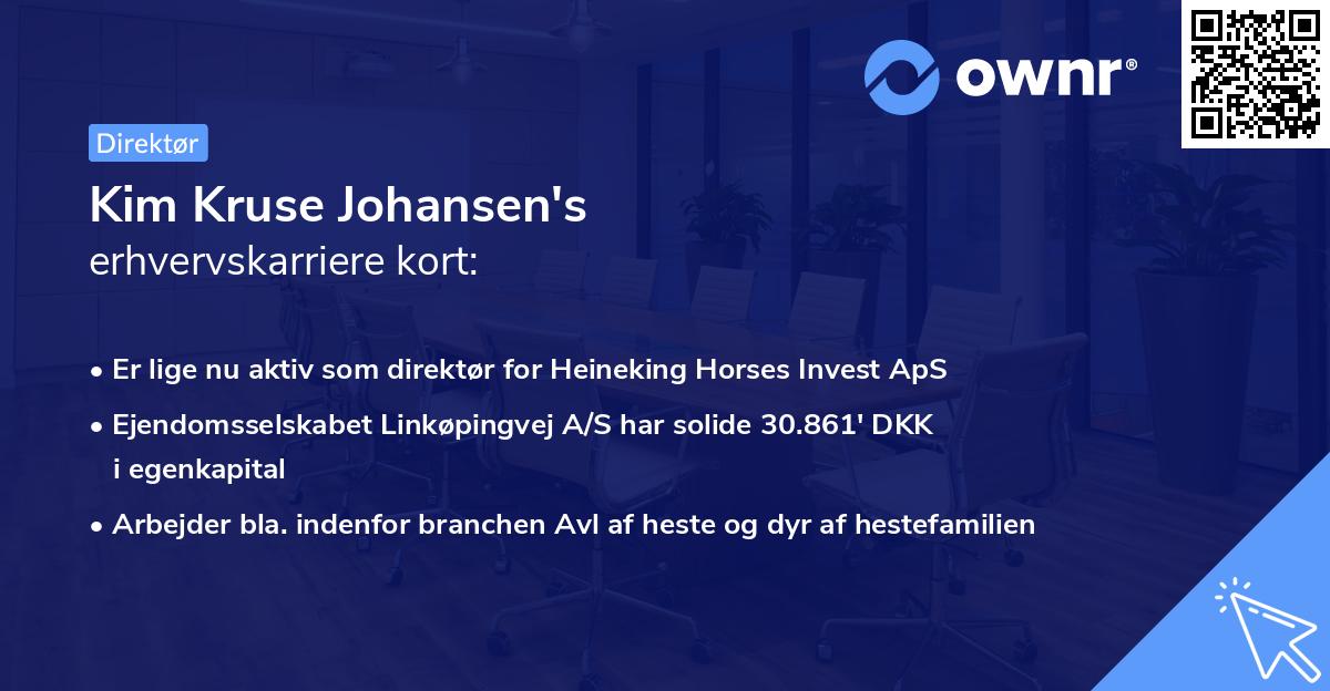 Kim Kruse Johansen's erhvervskarriere kort