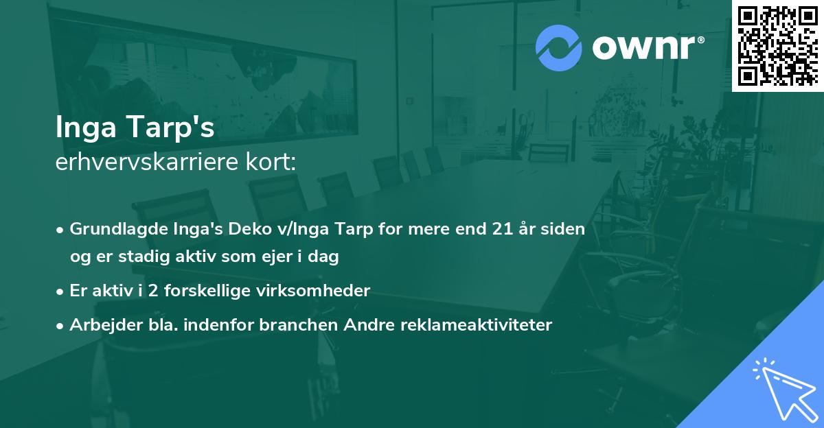 Inga Tarp's erhvervskarriere kort