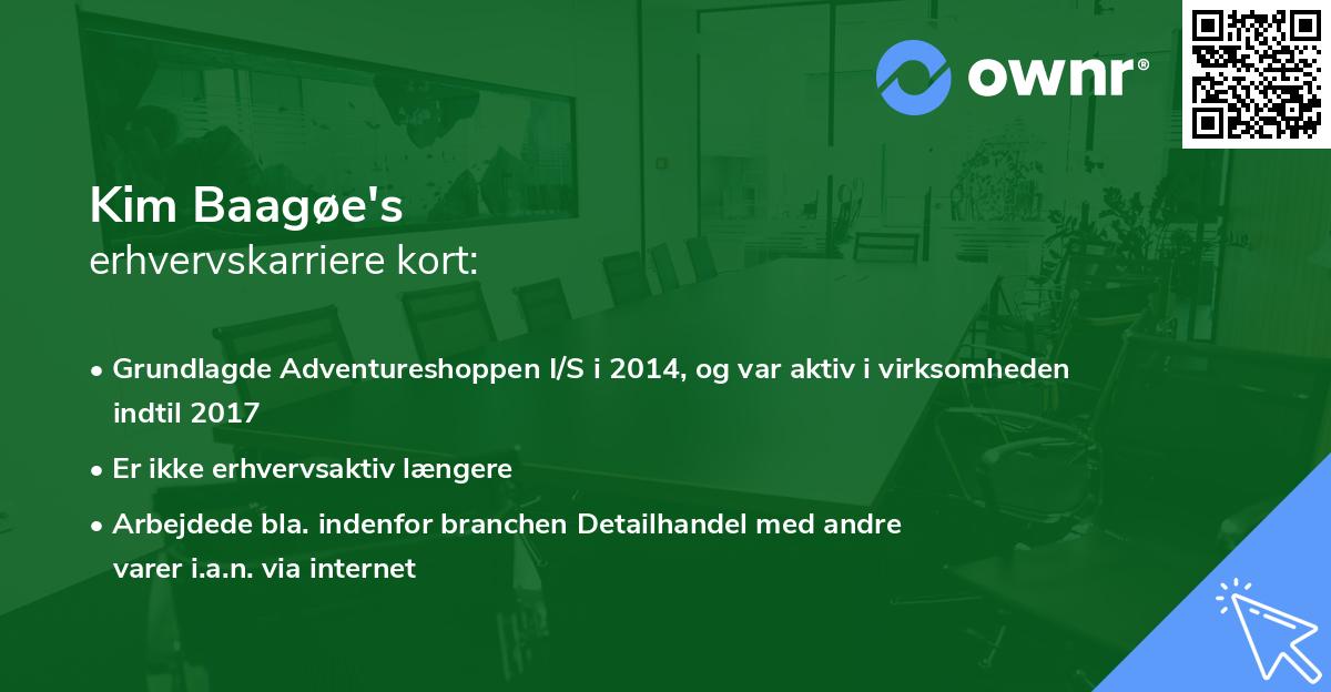 Kim Baagøe's erhvervskarriere kort