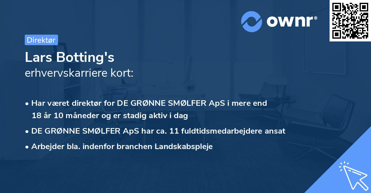 Lars Botting's erhvervskarriere kort