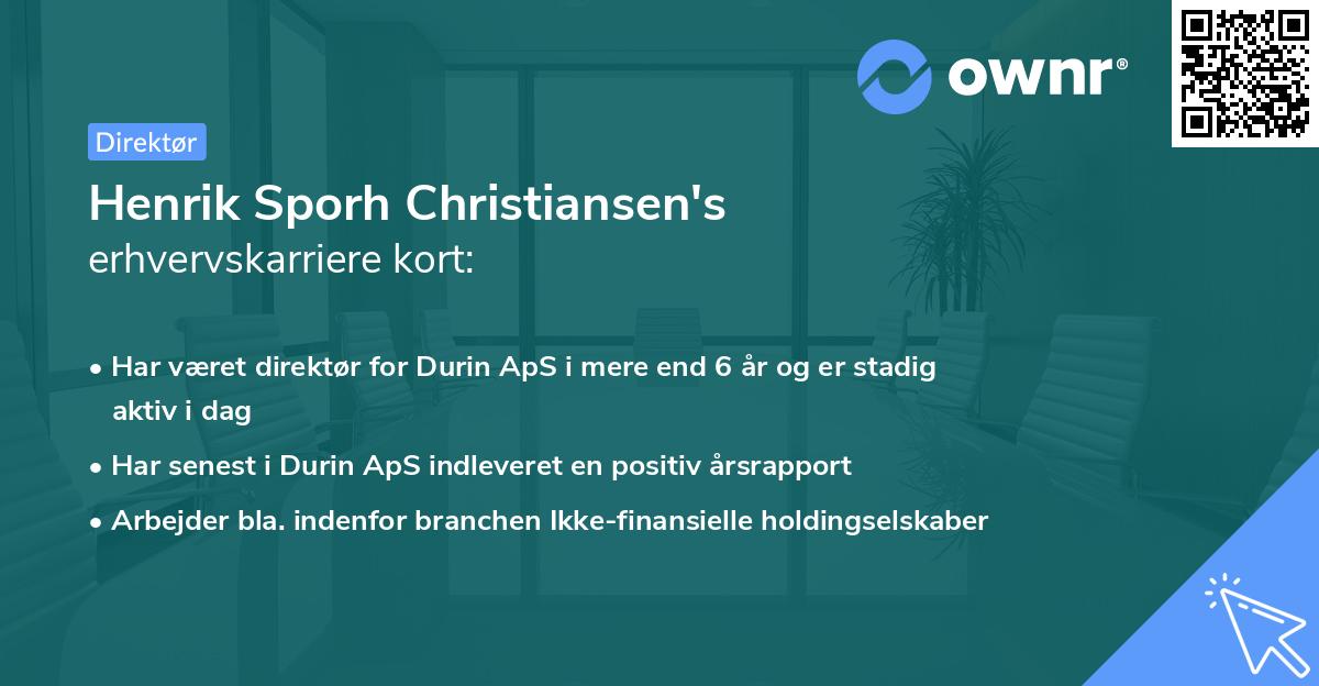 Henrik Sporh Christiansen's erhvervskarriere kort
