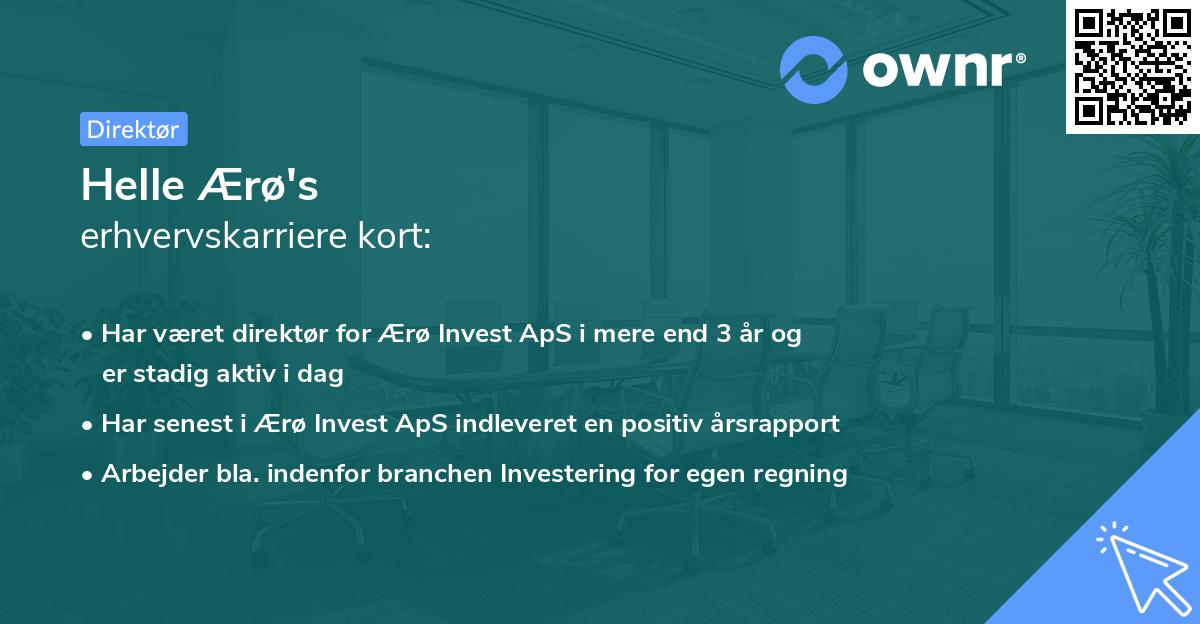 Helle Ærø's erhvervskarriere kort