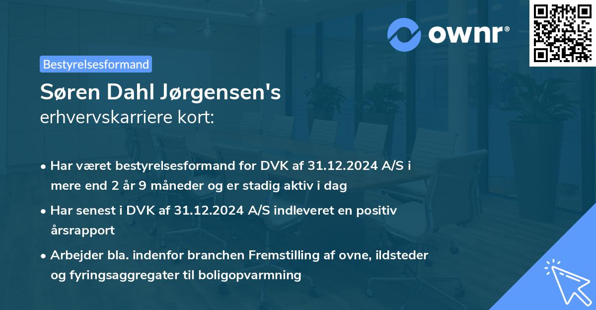 Søren Dahl Jørgensen's erhvervskarriere kort