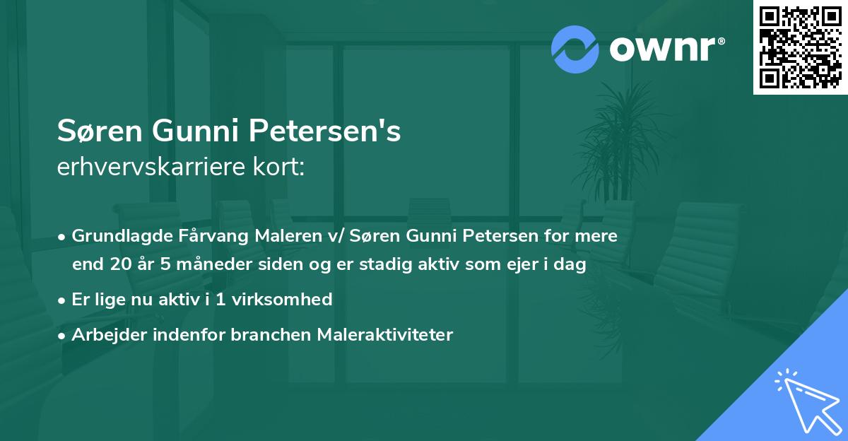 Søren Gunni Petersen's erhvervskarriere kort