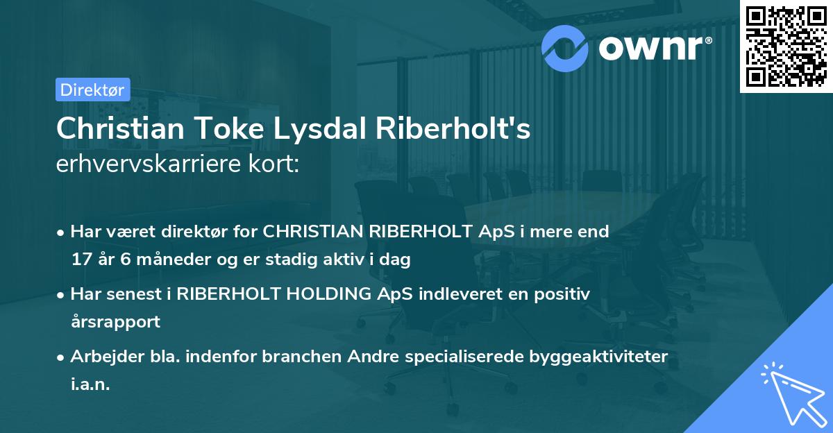 Christian Toke Lysdal Riberholt's erhvervskarriere kort