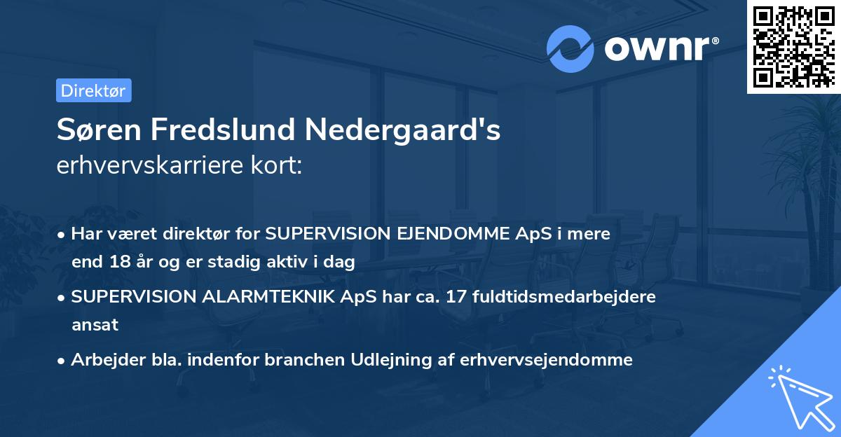 Søren Fredslund Nedergaard's erhvervskarriere kort