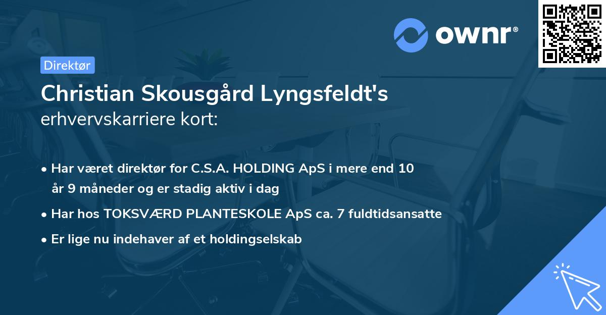 Christian Skousgård Lyngsfeldt's erhvervskarriere kort