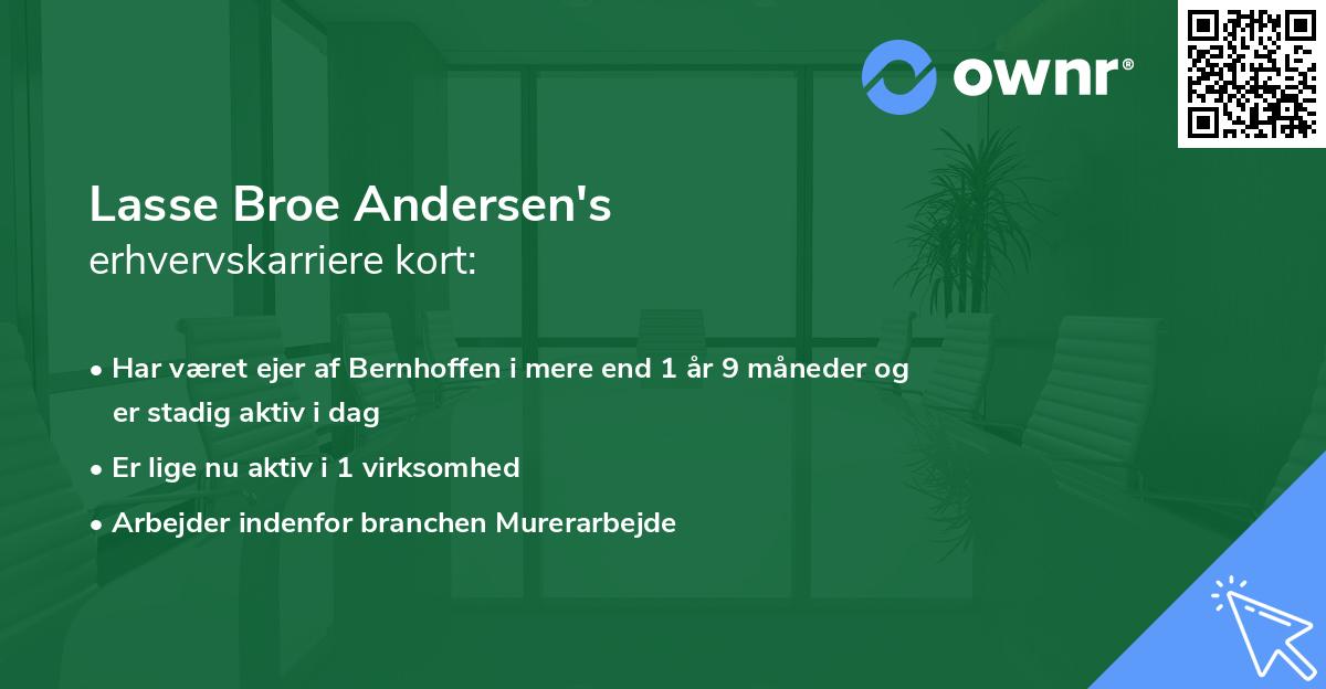 Lasse Broe Andersen's erhvervskarriere kort