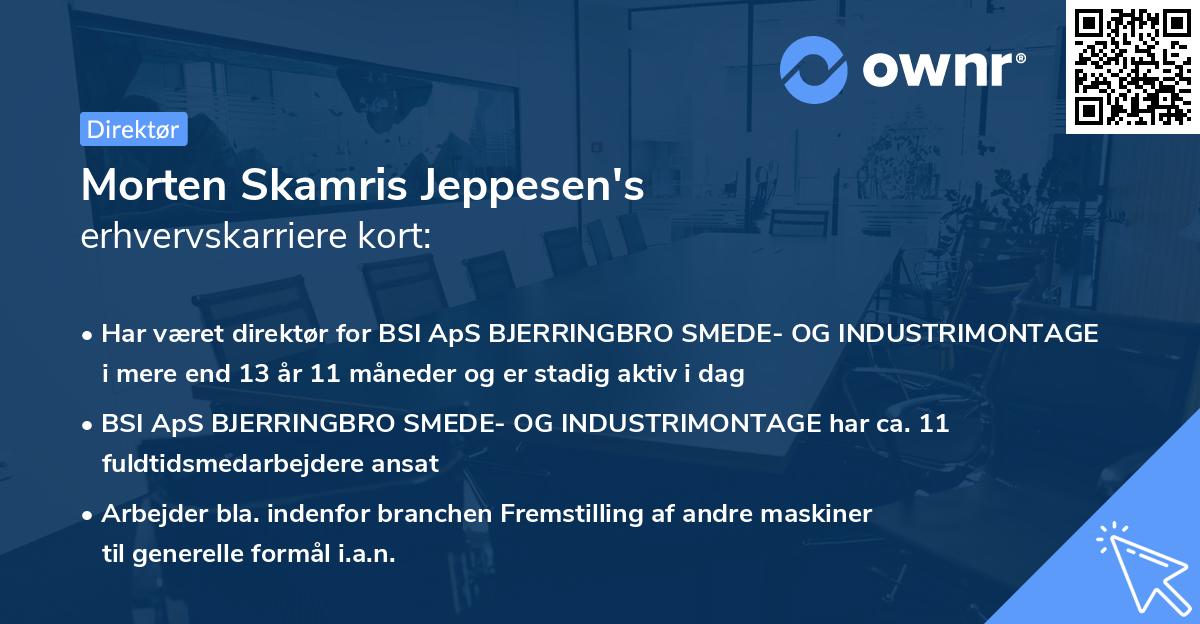 Morten Skamris Jeppesen's erhvervskarriere kort