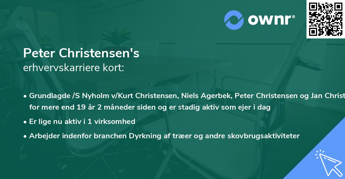 Peter Christensen's erhvervskarriere kort