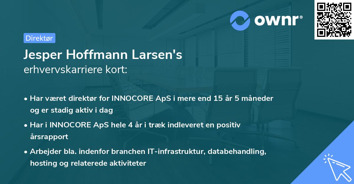 Jesper Hoffmann Larsen's erhvervskarriere kort