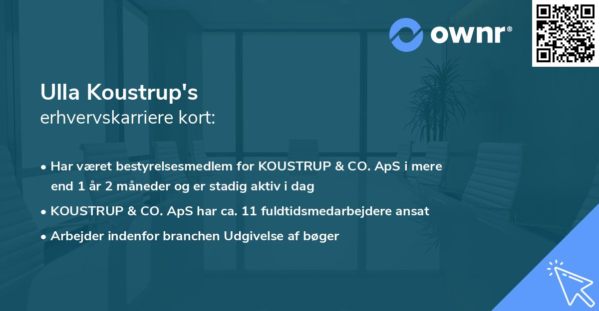 Ulla Koustrup's erhvervskarriere kort