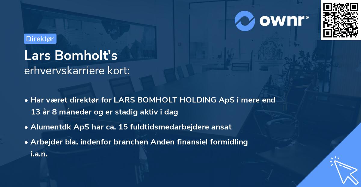 Lars Bomholt's erhvervskarriere kort