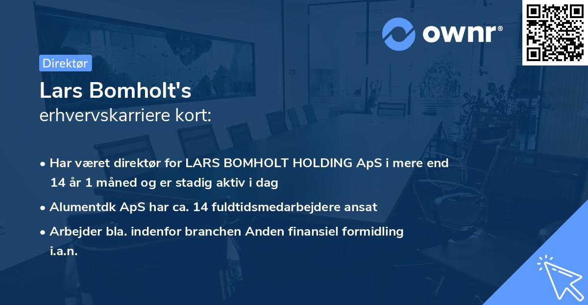 Lars Bomholt's erhvervskarriere kort