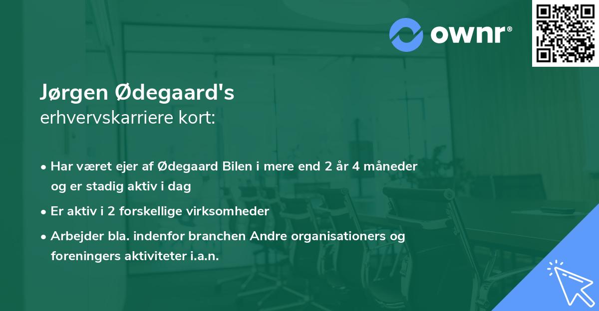 Jørgen Ødegaard's erhvervskarriere kort