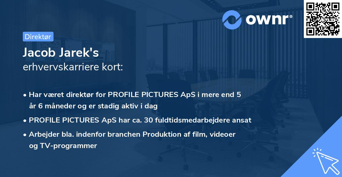 Jacob Jarek's erhvervskarriere kort