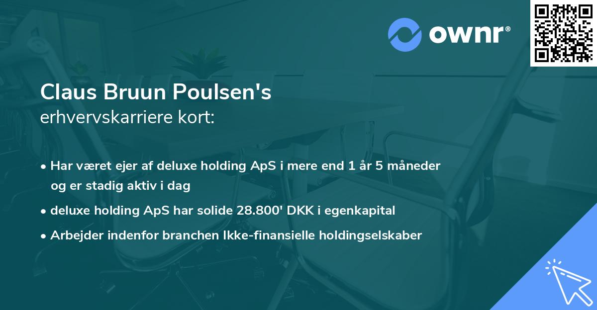 Claus Bruun Poulsen's erhvervskarriere kort