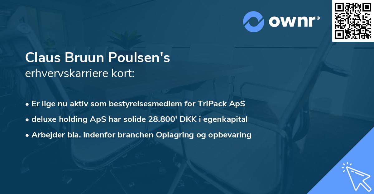 Claus Bruun Poulsen's erhvervskarriere kort
