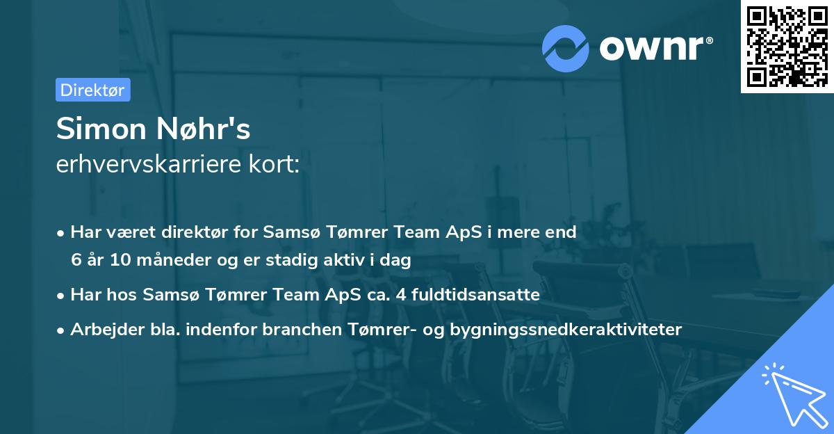 Simon Nøhr's erhvervskarriere kort