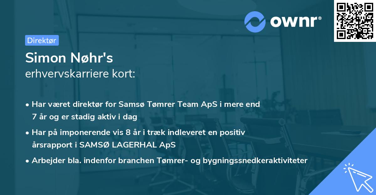 Simon Nøhr's erhvervskarriere kort