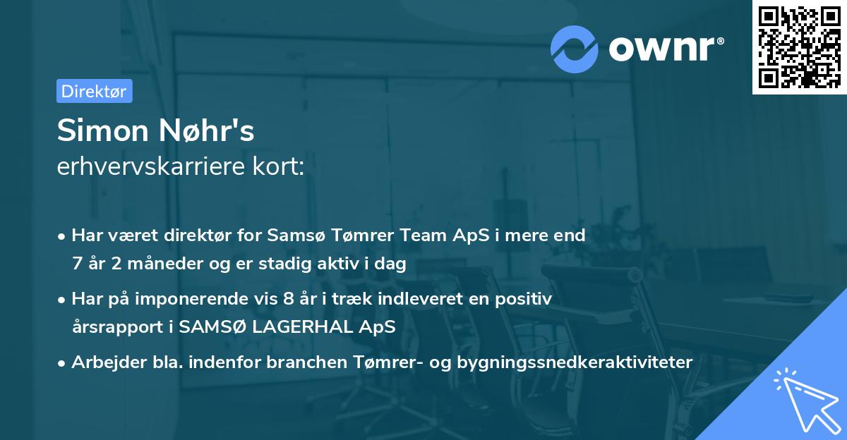 Simon Nøhr's erhvervskarriere kort