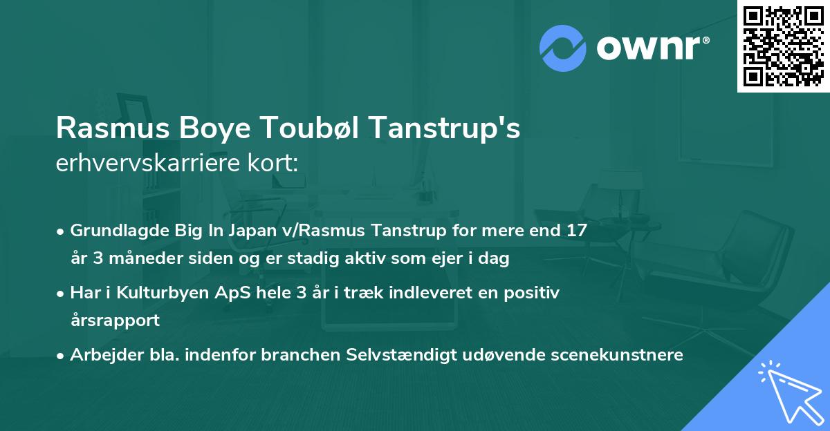 Rasmus Boye Toubøl Tanstrup's erhvervskarriere kort