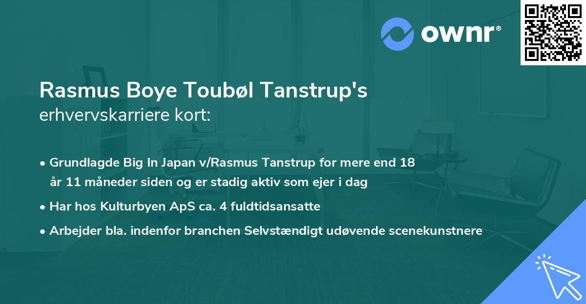 Rasmus Boye Toubøl Tanstrup's erhvervskarriere kort