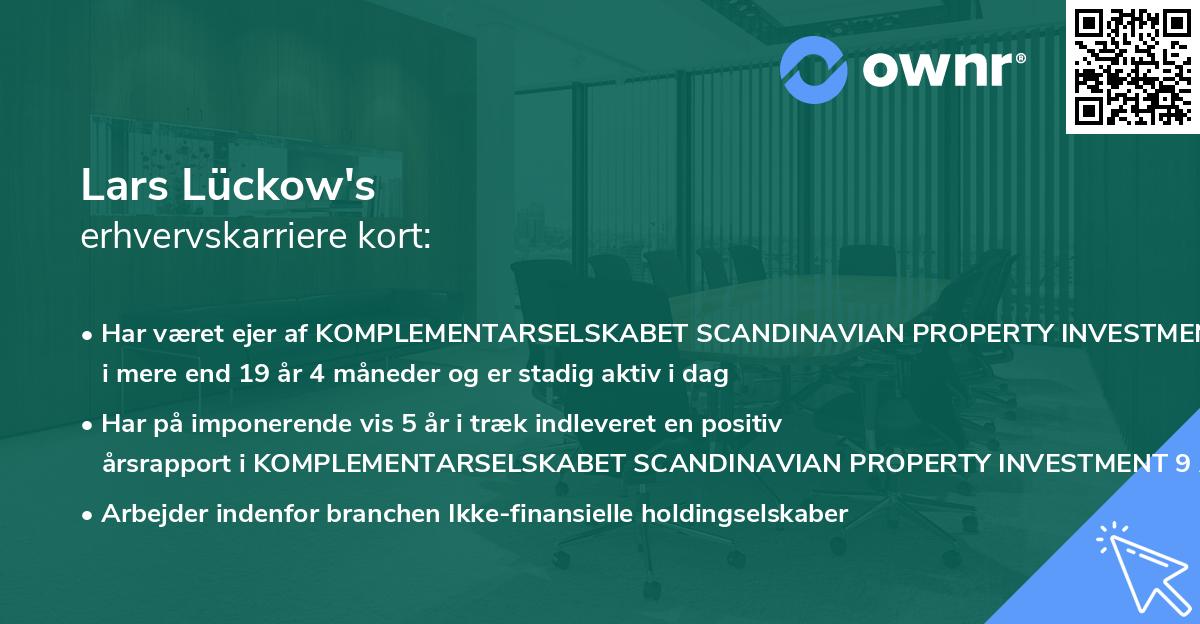 Lars Lückow's erhvervskarriere kort