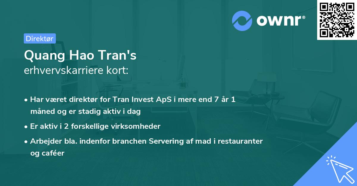 Quang Hao Tran's erhvervskarriere kort