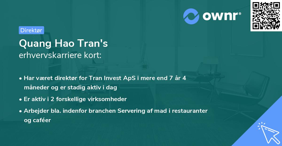 Quang Hao Tran's erhvervskarriere kort