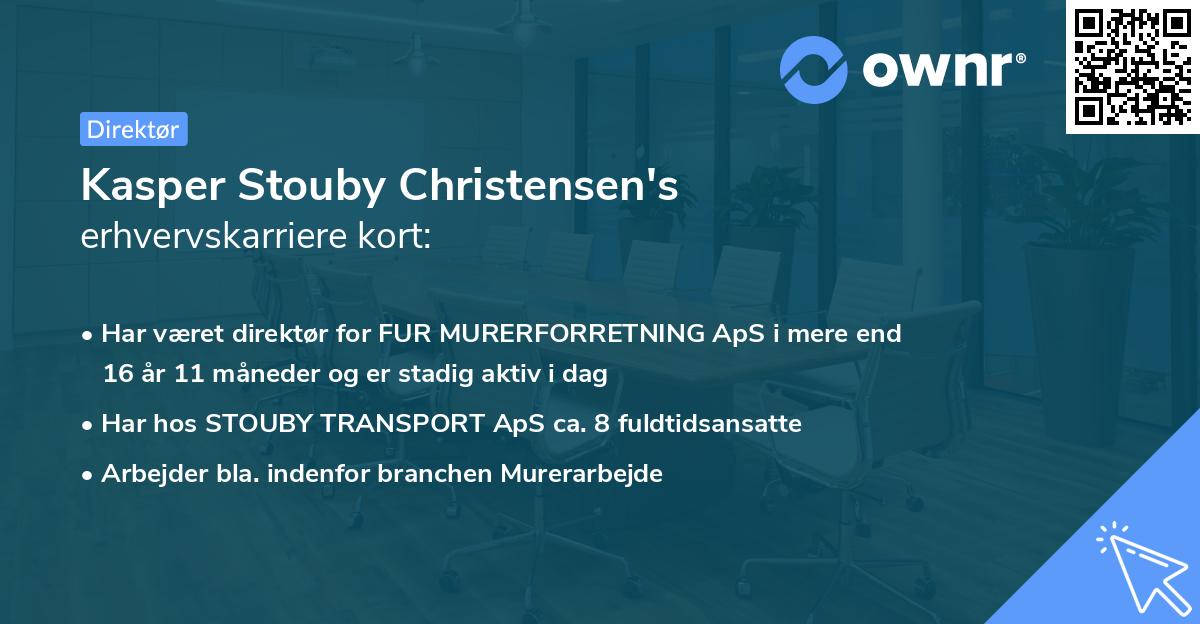 Kasper Stouby Christensen's erhvervskarriere kort