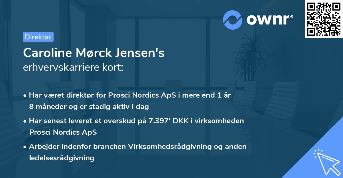 Caroline Mørck Jensen's erhvervskarriere kort