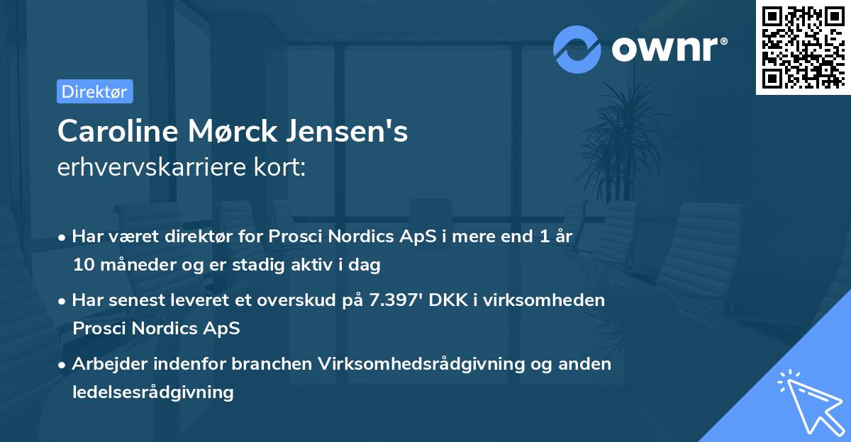 Caroline Mørck Jensen's erhvervskarriere kort