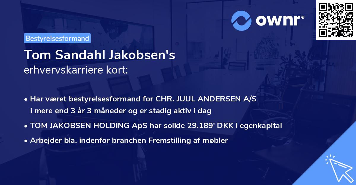 Tom Sandahl Jakobsen's erhvervskarriere kort