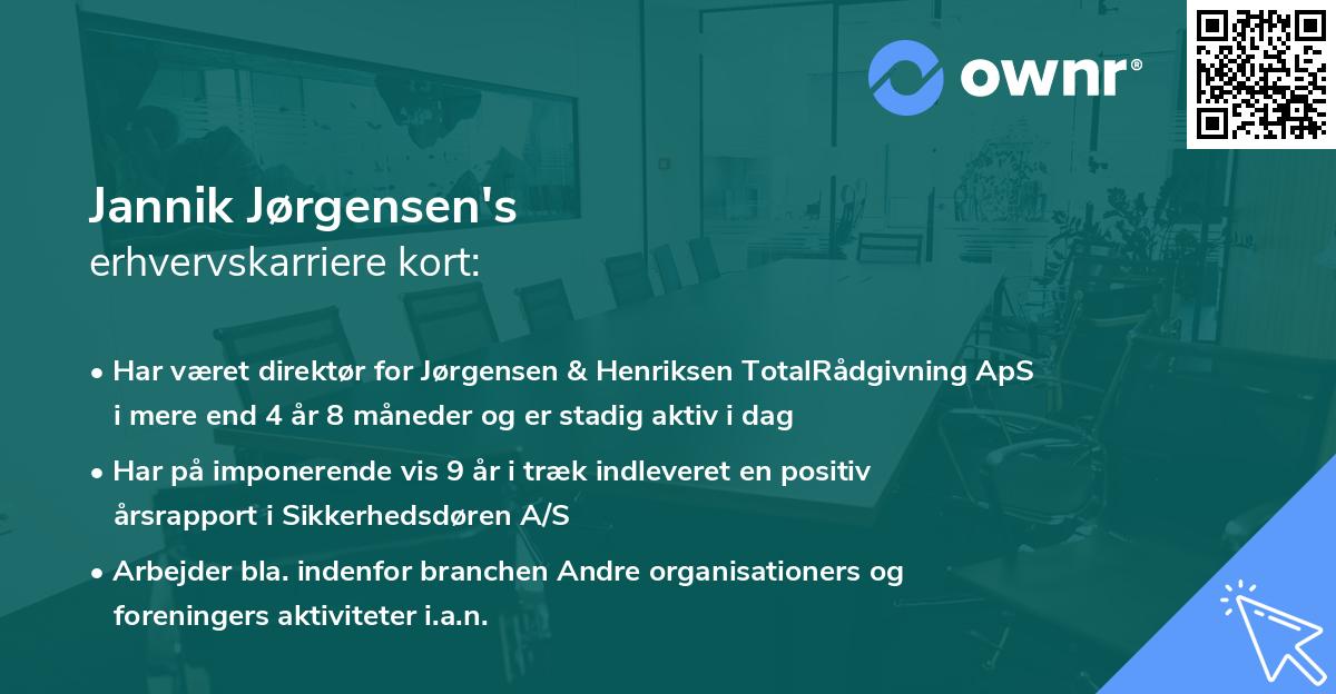 Jannik Jørgensen's erhvervskarriere kort