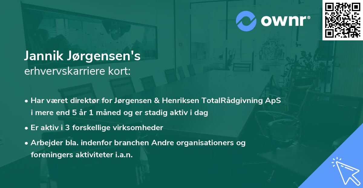 Jannik Jørgensen's erhvervskarriere kort