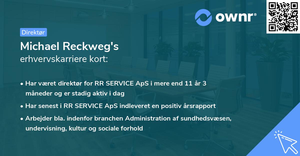 Michael Reckweg's erhvervskarriere kort