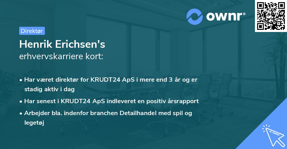 Henrik Erichsen's erhvervskarriere kort