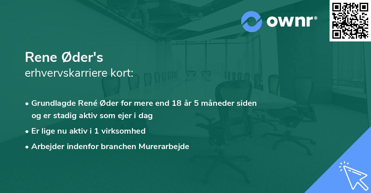 Rene Øder's erhvervskarriere kort