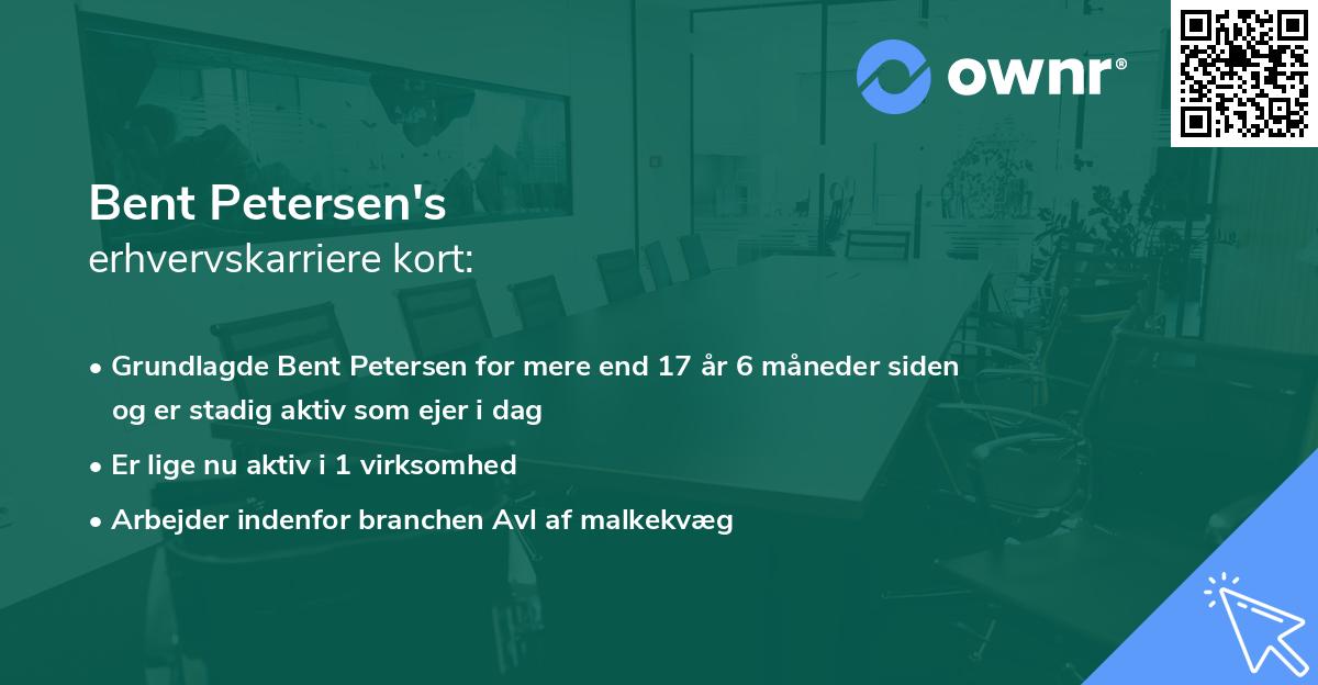 Bent Petersen's erhvervskarriere kort